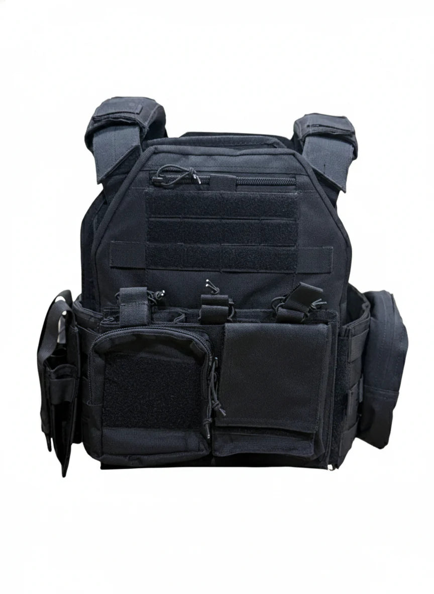 Full Assault Package Vest (FAPV Gen5) Tactical Plate Carrier-Black-Advanced Padding